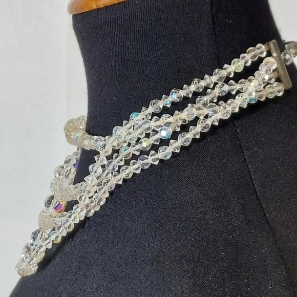 Vintage Aurora Borealis 4 Strand Necklace - Picture 10 of 11